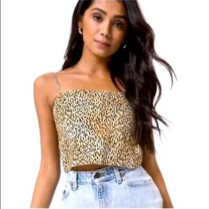 Motel Rocks Mosley Crop Top - tiger print